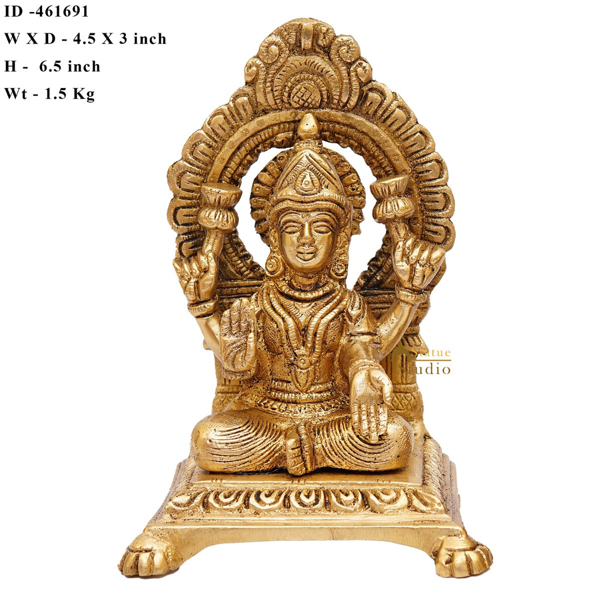 Brass Lakshmi Idol Laxmi Statue For Home Diwali Pooja Room Décor Gift Showpiece 6"