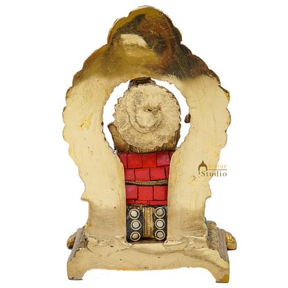 Brass Ganesha Idol Ganpati Statue For Home Diwali Pooja Room Décor Gift Showpiece 6" by vendor-unknown - Products (View 5)