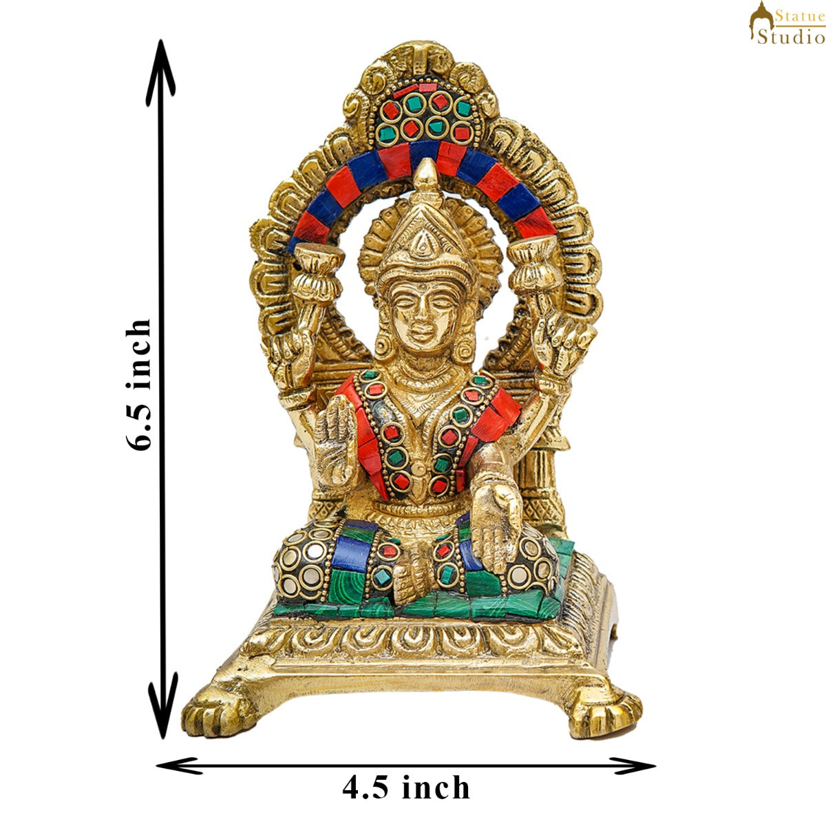 Brass Lakshmi Idol Laxmi Statue For Home Diwali Pooja Room Décor Gift Showpiece 6"
