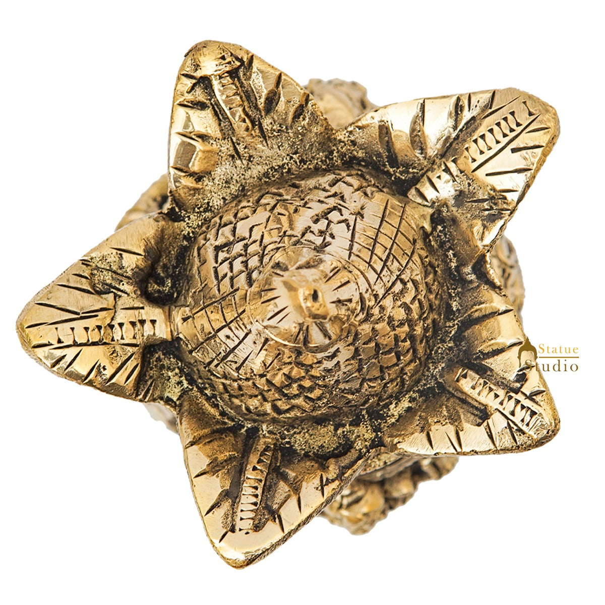 Brass Hindu Gods Engraved Kalash For Home Temple Pooja Room Décor Showpiece 6" - Image 3