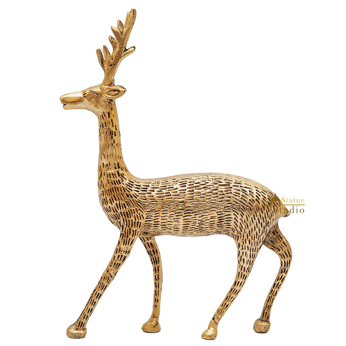 Brass Deer Home Decorative Office Garden Table Décor Showpiece Gift 9" - Image 3