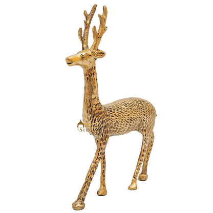 Brass Deer Home Decorative Office Garden Table Décor Showpiece Gift 9" by vendor-unknown - Decor (View 4)