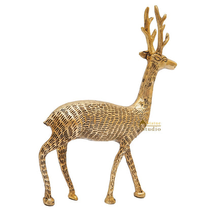 Brass Deer Home Decorative Office Garden Table Décor Showpiece Gift 9" by vendor-unknown - Decor (View 5)