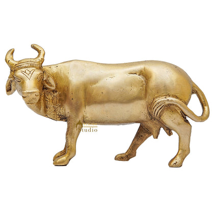 Brass Holy Cow Idol Home Temple Pooja Room Décor Diwali Wedding Gift Statue by vendor-unknown - Spiritual (View 2)
