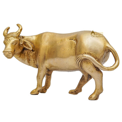 Brass Holy Cow Idol Home Temple Pooja Room Décor Diwali Wedding Gift Statue by vendor-unknown - Spiritual (View 4)