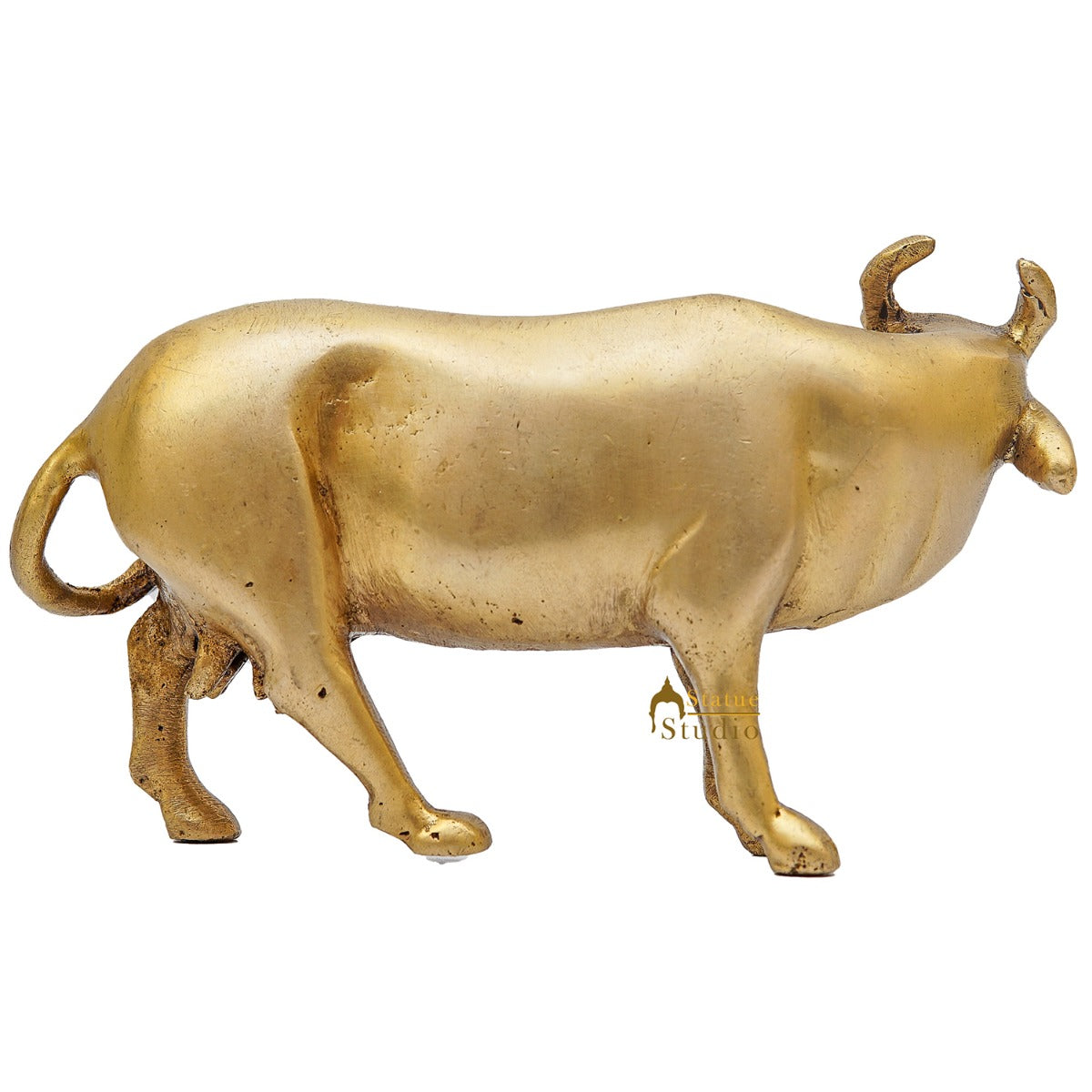 Brass Holy Cow Idol Home Temple Pooja Room Décor Diwali Wedding Gift Statue