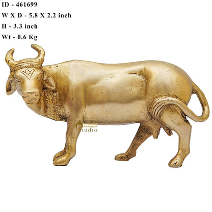 Brass Holy Cow Idol Home Temple Pooja Room Décor Diwali Wedding Gift Statue by vendor-unknown - Spiritual (View 7)