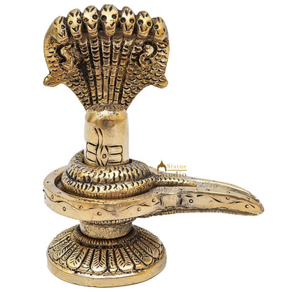 Brass Shivling Idol Antique Finish For Home Temple Pooja Room Decor 5" by vendor-unknown - Hindu Gods (View 3)