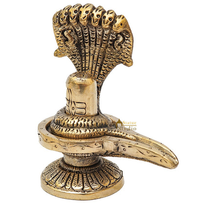 Brass Shivling Idol Antique Finish For Home Temple Pooja Room Decor 5" by vendor-unknown - Hindu Gods (View 4)