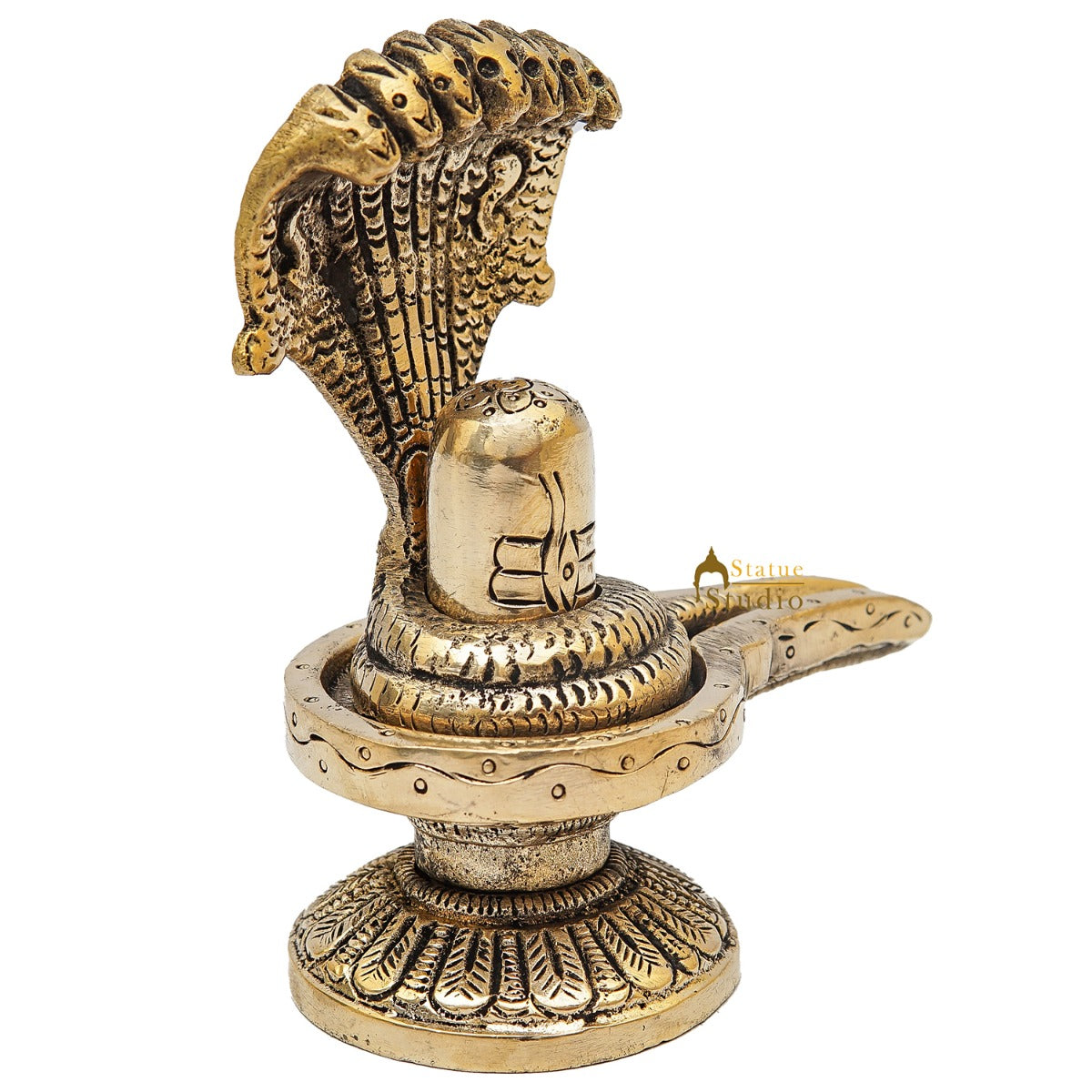 Brass Shivling Idol Antique Finish For Home Temple Pooja Room Decor 5" - Image 5