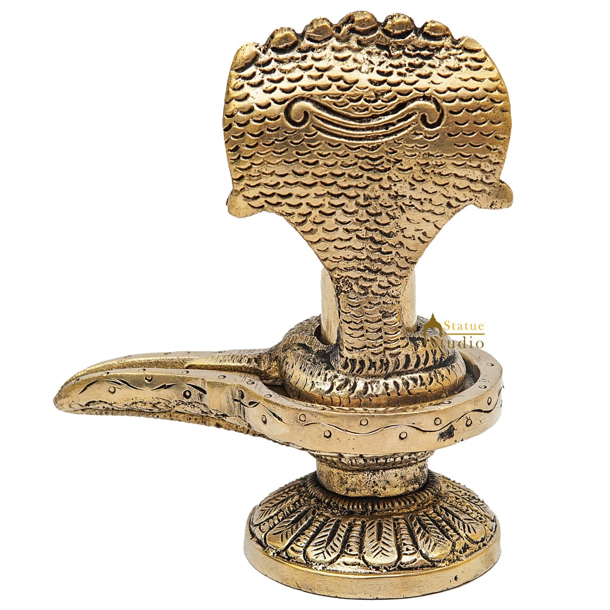 Brass Shivling Idol Antique Finish For Home Temple Pooja Room Decor 5"
