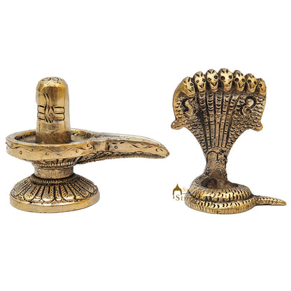 Brass Shivling Idol Antique Finish For Home Temple Pooja Room Decor 5" by vendor-unknown - Hindu Gods (View 7)
