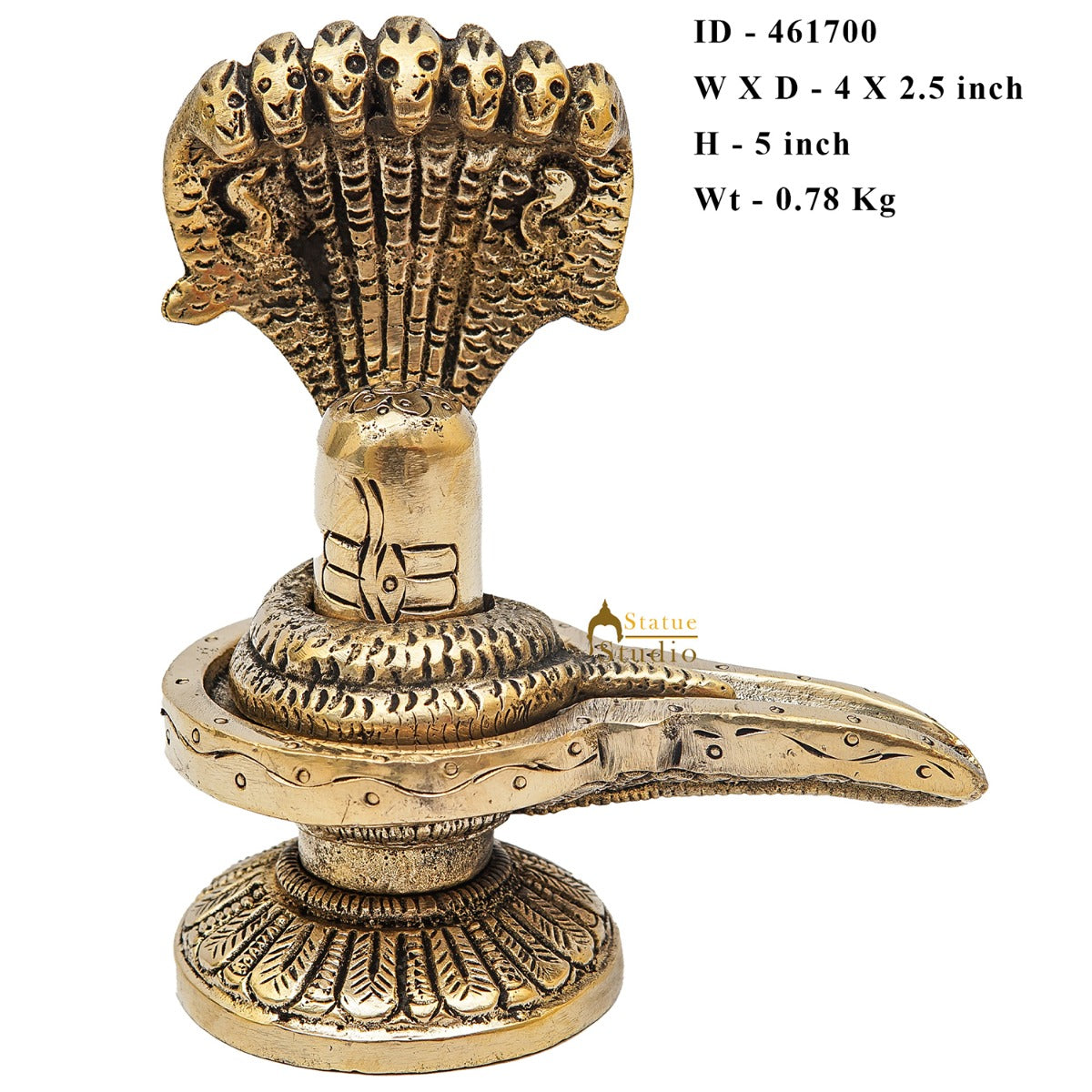 Brass Shivling Idol Antique Finish For Home Temple Pooja Room Decor 5" - Image 9