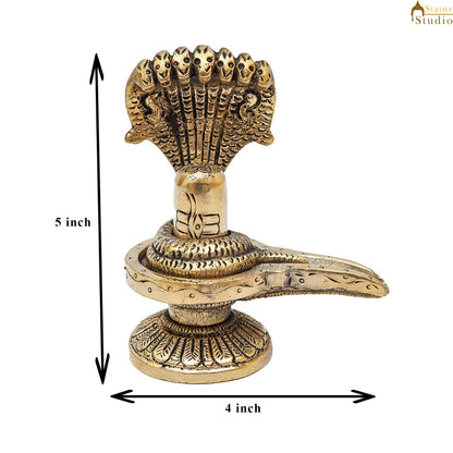 Brass Shivling Idol Antique Finish For Home Temple Pooja Room Decor 5" by vendor-unknown - Hindu Gods (View 8)