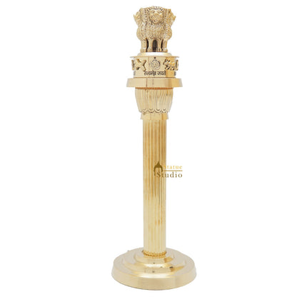 Brass Indian Ashok Stambh Pillar Showpiece For Home Office Desk Gift Décor 11" by vendor-unknown - Decor (View 3)