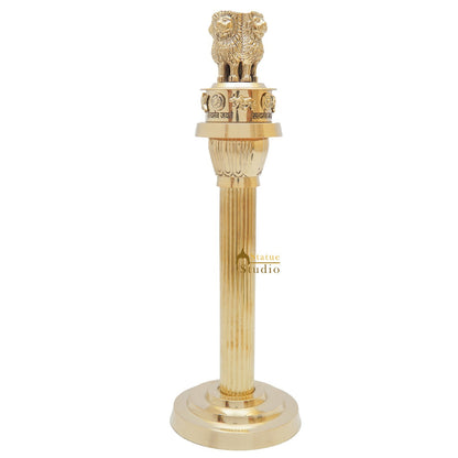 Brass Indian Ashok Stambh Pillar Showpiece For Home Office Desk Gift Décor 11" by vendor-unknown - Decor (View 4)