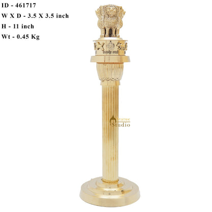 Brass Indian Ashok Stambh Pillar Showpiece For Home Office Desk Gift Décor 11" by vendor-unknown - Decor (View 5)