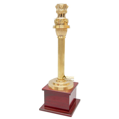 Brass Indian Ashok Stambh Pillar Showpiece For Home Office Desk Gift Décor 14" by vendor-unknown - Decor (View 4)