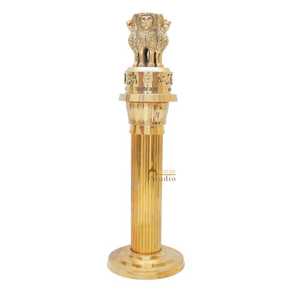 Brass Indian Ashok Stambh Pillar Showpiece For Home Office Desk Gift Décor 16" by vendor-unknown - Decor (View 3)
