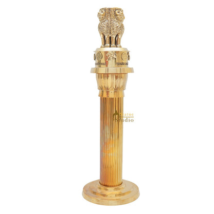 Brass Indian Ashok Stambh Pillar Showpiece For Home Office Desk Gift Décor 16" by vendor-unknown - Decor (View 4)