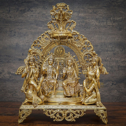 Brass Large Size Exclusive Rama Darbar Ram Family Statue Idol Home Décor 2 Feet by vendor-unknown - Hindu Gods