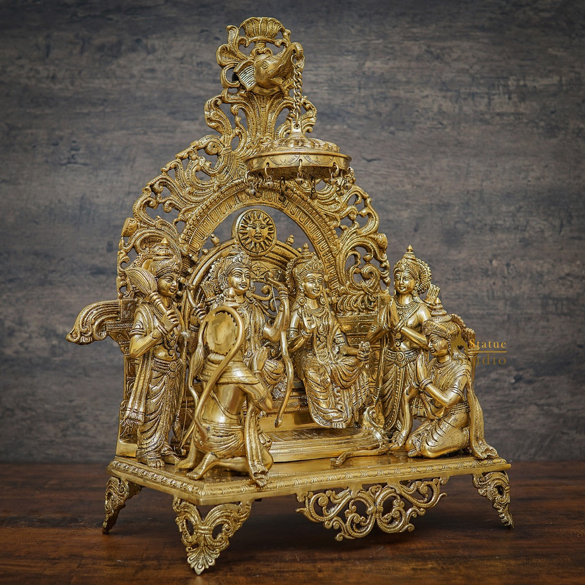 Brass Large Size Exclusive Rama Darbar Ram Family Statue Idol Home Décor 2 Feet - Image 2