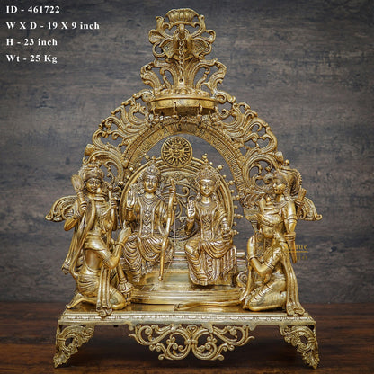 Brass Large Size Exclusive Rama Darbar Ram Family Statue Idol Home Décor 2 Feet by vendor-unknown - Hindu Gods (View 5)