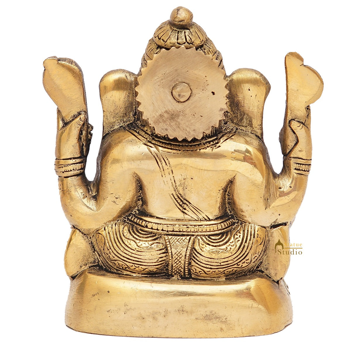 Brass Ganesha Statue Ganpati Idol For Home Office Diwali Puja Décor Idol Showpiece 5"