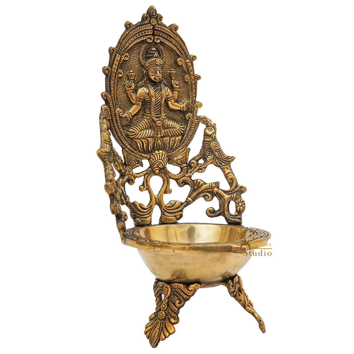 Brass Large Laxmi Lamp Temple Home Décor Lakshmi Diya For Diwali Puja Gift Showpiece 12" - Image 5