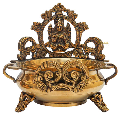 Brass Lakshmi Urli Temple Home Décor For Diwali Puja Gift Showpiece 7" by vendor-unknown - Decor (View 3)