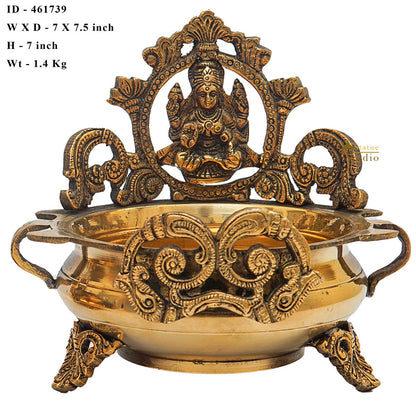 Brass Lakshmi Urli Temple Home Décor For Diwali Puja Gift Showpiece 7" by vendor-unknown - Decor (View 7)