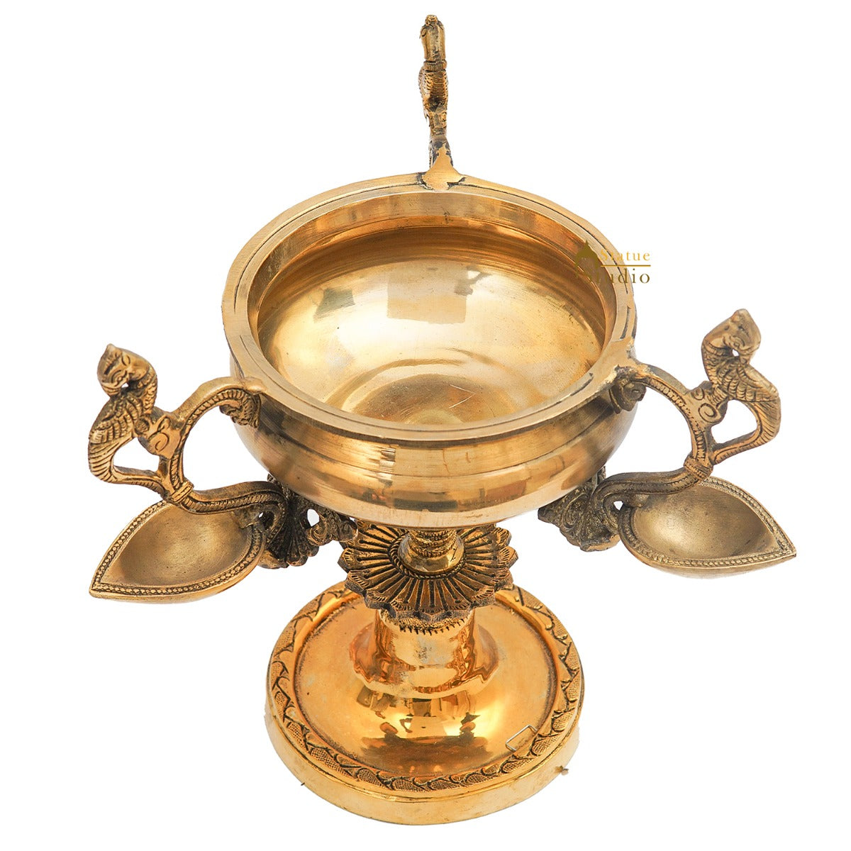 Brass Trophy Shaped Antique South Indian Urli For Home Garden Décor 9"