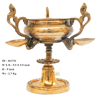 Brass Trophy Shaped Antique South Indian Urli For Home Garden Décor 9" by vendor-unknown - Decor (View 6)
