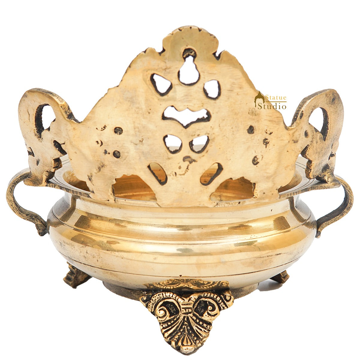 Brass Designer Antique South Indian Urli For Home Garden Office Décor Gift 6" - Image 6