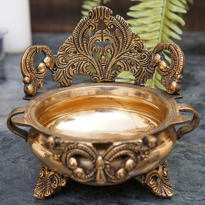 Brass Designer Antique South Indian Urli For Home Garden Office Décor Gift 6" by vendor-unknown - Decor