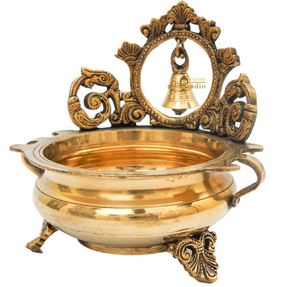 Brass Antique Urli with Bell 7" by vendor-unknown - Decor (View 5)