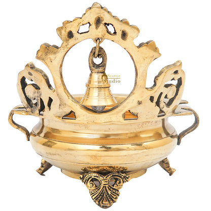 Brass Antique Urli with Bell 7" by vendor-unknown - Decor (View 6)