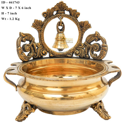 Brass Antique Urli with Bell 7" by vendor-unknown - Decor (View 8)