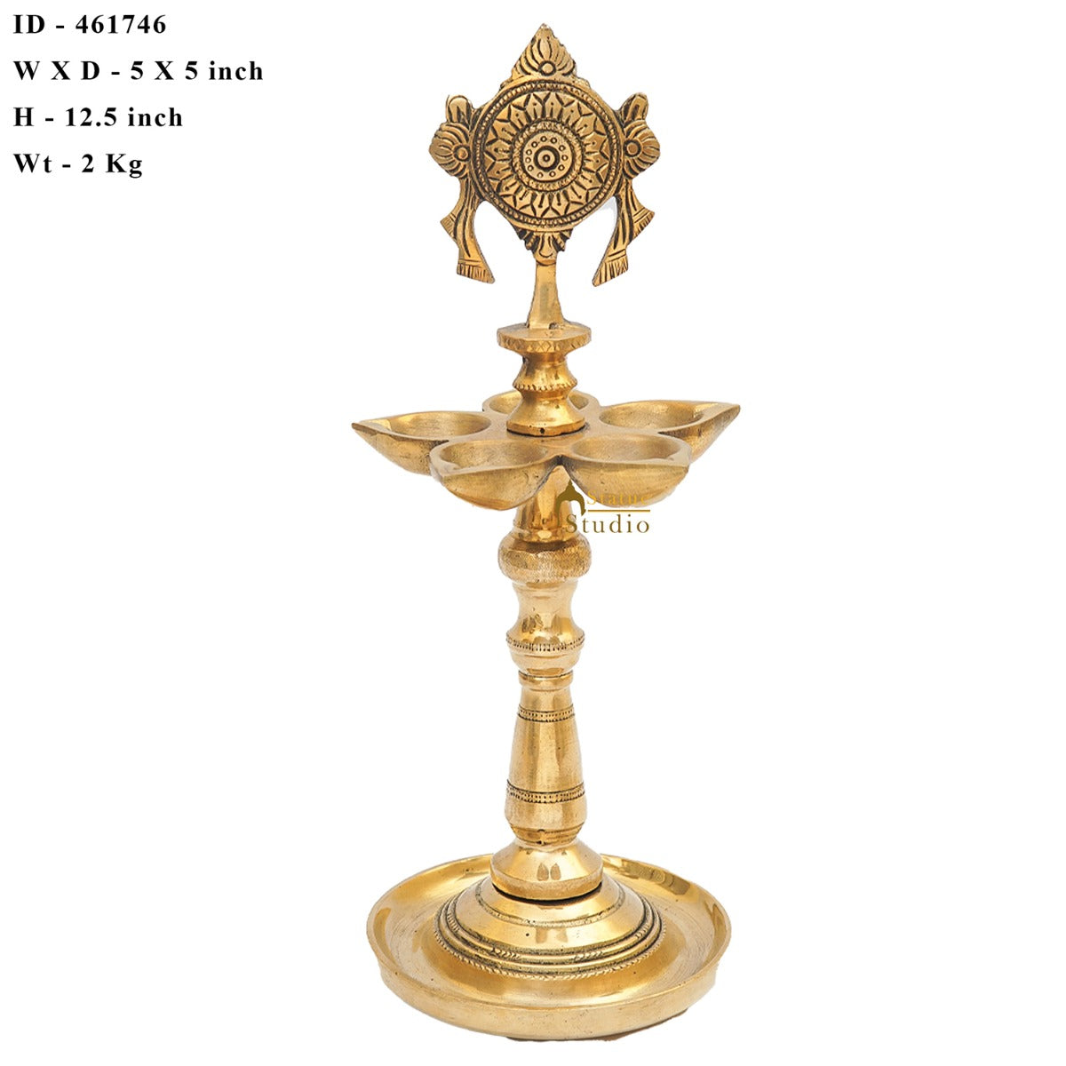 Brass Temple Standing Diya For Home Temple Diwali Pooja Décor Gift 12"