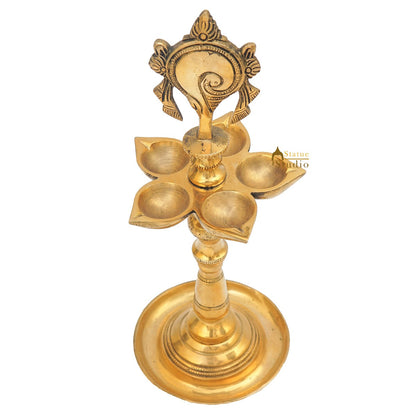 Brass Standing Diya Oil Lamp 12" by vendor-unknown - Spiritual (View 5)