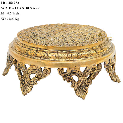 Brass Designer Puja Chowki Pedestal Antique Furniture Home Pooja Room Décor 4" by vendor-unknown - Spiritual (View 6)