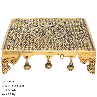 Brass Designer Puja Chowki Pedestal Antique Furniture Home Pooja Room Décor 2" by vendor-unknown - Spiritual (View 6)