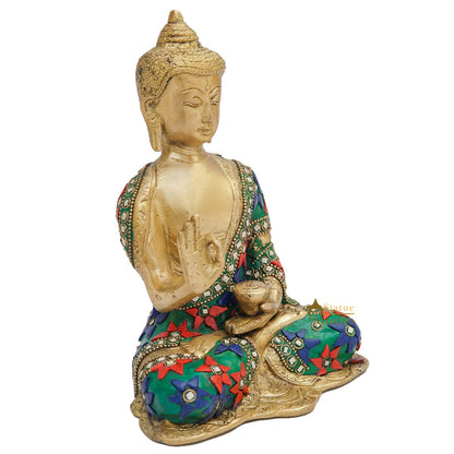 Brass Blessing Buddha Statue Home Office Desk Table Decor Gift Showpiece 8" by vendor-unknown - Buddha (View 4)