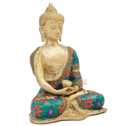 Brass Buddha Statue Home Office Garden Décor Corporate Gift Showpiece Idol 8" by vendor-unknown - Buddha (View 5)