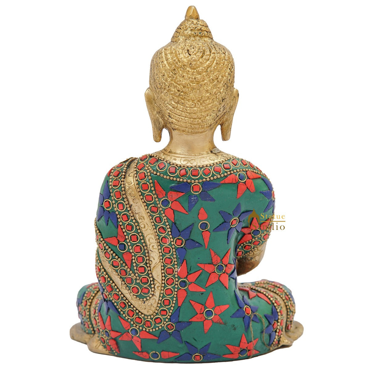 Brass Buddha Statue Home Office Garden Décor Corporate Gift Showpiece Idol 8"