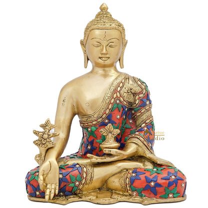 Brass Medicine Buddha Statue Home Office Garden Décor Corporate Gift Showpiece Idol 10" by vendor-unknown - Buddha (View 2)