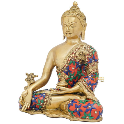 Brass Medicine Buddha Statue Home Office Garden Décor Corporate Gift Showpiece Idol 10" by vendor-unknown - Buddha (View 4)
