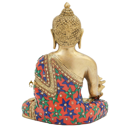 Brass Medicine Buddha Statue Home Office Garden Décor Corporate Gift Showpiece Idol 10" by vendor-unknown - Buddha (View 5)