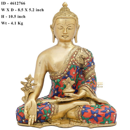 Brass Medicine Buddha Statue Home Office Garden Décor Corporate Gift Showpiece Idol 10" by vendor-unknown - Buddha (View 6)