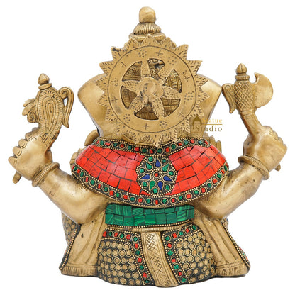 Brass Ganesha Statue Sitting Idol Home Office Diwali Room Décor Showpiece 9" by vendor-unknown - Products (View 5)
